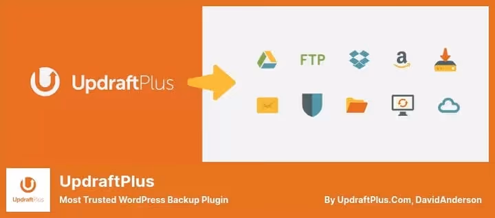 Interface de backup do UpdraftPlus no WordPress