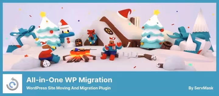 Interface de exportação de site no All-in-One WP Migration