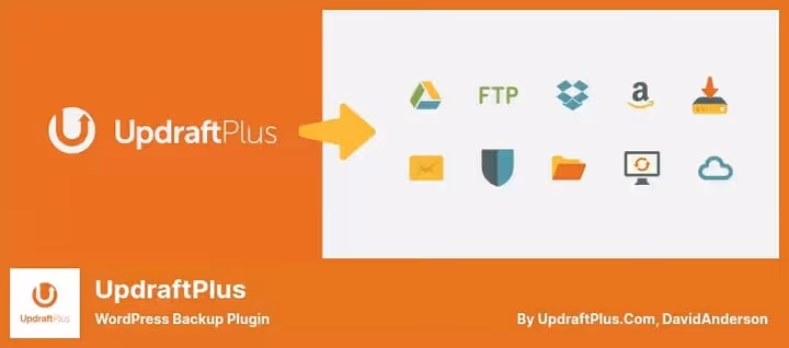 UpdraftPlus backup control panel in WordPress
