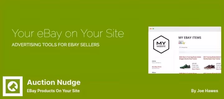Widget de produtos eBay no site WordPress via Auction Nudge