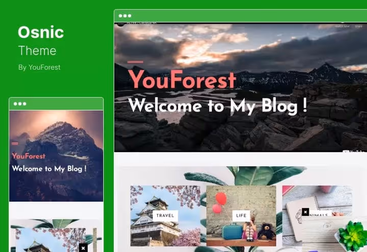 Osnic theme: AdSense-optimalisert blogg med boks- og fullbreddeoppsett