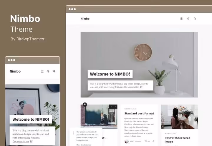 Nimbo theme: rimelig personlig blogg for $25 med innebygd Gutenberg