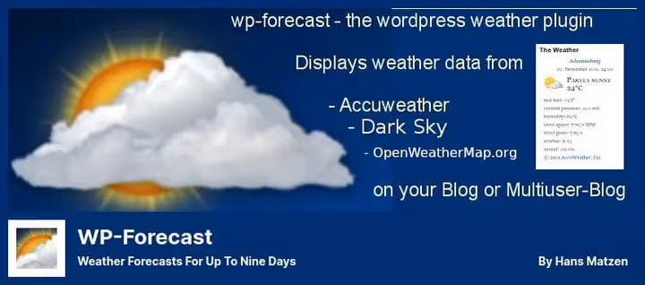 Widget WP-Forecast com previsão meteorológica para vários dias