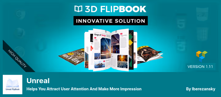 Пример флипбука Unreal FlipBook на странице WordPress