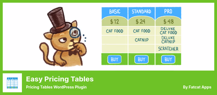 Easy Pricing Tables, Gutenbergi hinnakirja plokk