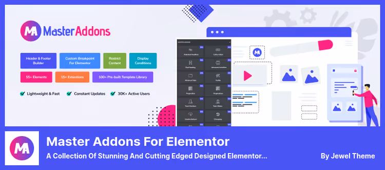 Master Addons for Elementor plugin bloktsitaadi vidin