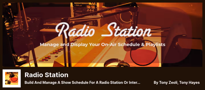 Sendingsplan i Radio Station-plugin