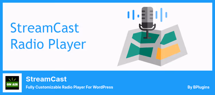 StreamCast strømmeradiospiller i WordPress