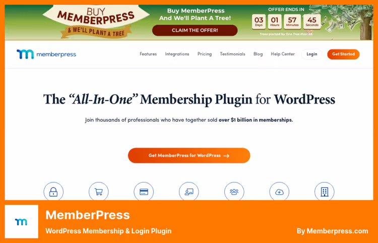 Painel de gestão de subscrições do MemberPress no admin do WordPress