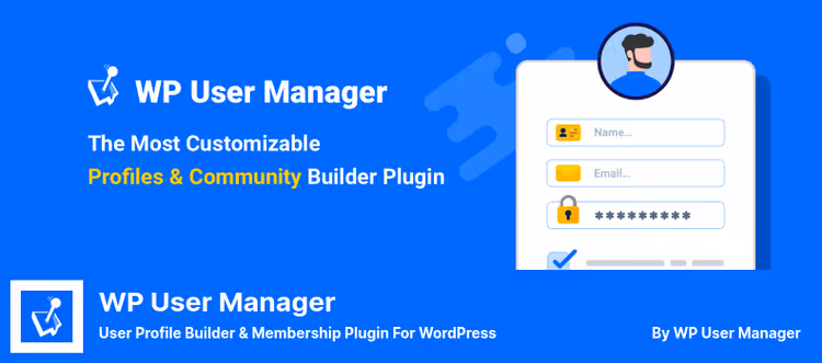 Formulário de registo frontend do WP User Manager num site WordPress