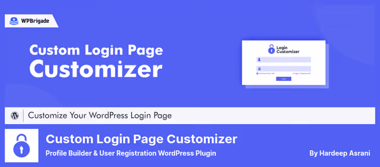 Definições de personalização da página de login no Custom Login Page Customizer