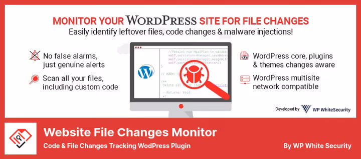 File change scan results in Website File Changes Monitor