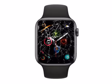 Gebrochenes Apple Watch Glas nach einem Aufprall