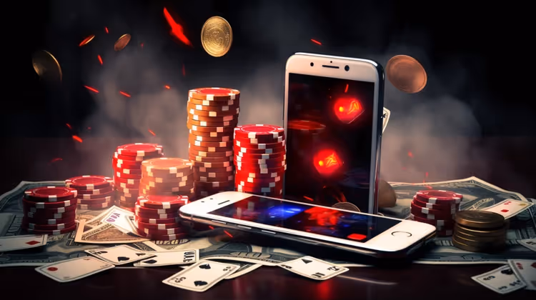 Pelikortit pokeripöydällä