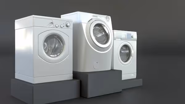 Washing machine control panel with wash cycles