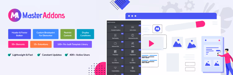 Master Addons widgetbibliotek för Elementor