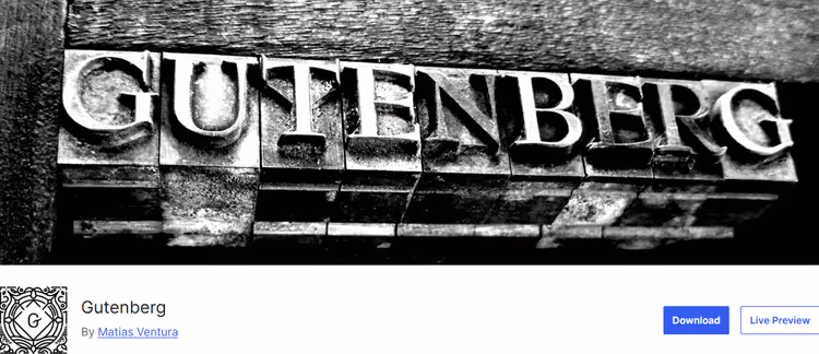 Gutenberg blockredigerare med stycken, rubriker och media