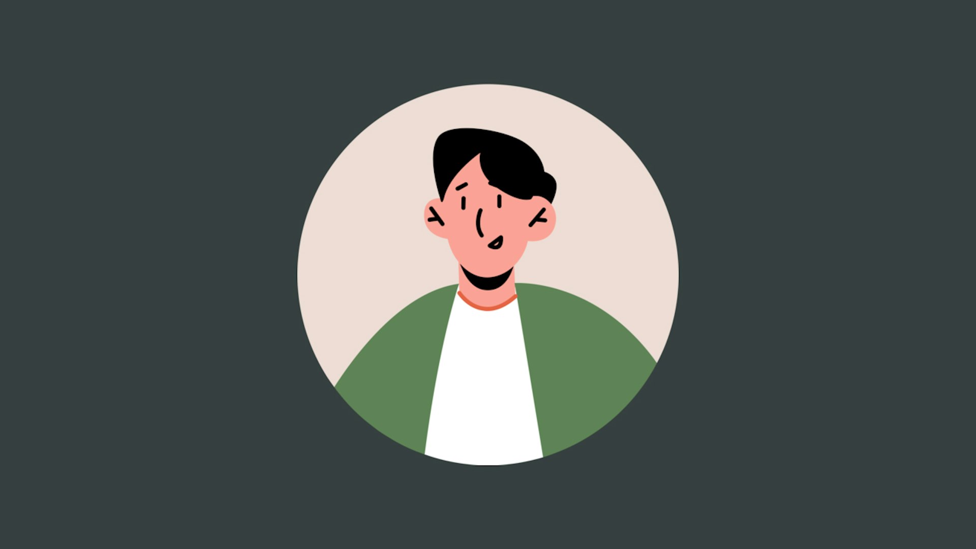 Example of user avatars showing initials and gender variants